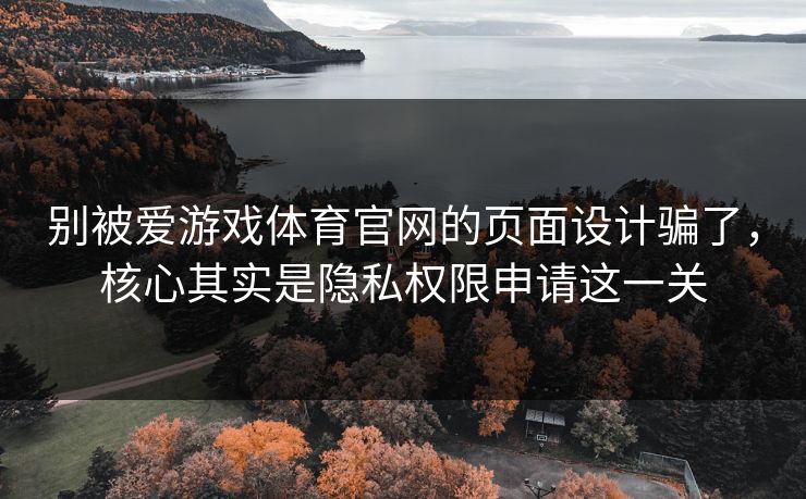 别被爱游戏体育官网的页面设计骗了,核心其实是隐私权限申请这一关
